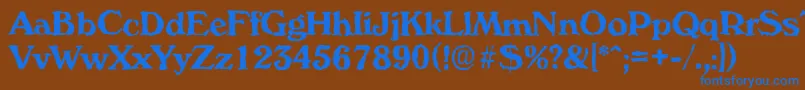 フォントVeronarandomBold – 茶色の背景に青い文字