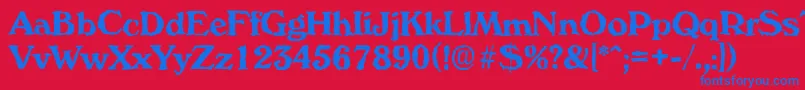 VeronarandomBold Font – Blue Fonts on Red Background