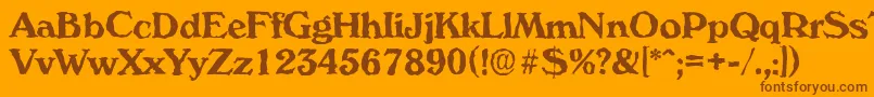 VeronarandomBold Font – Brown Fonts on Orange Background