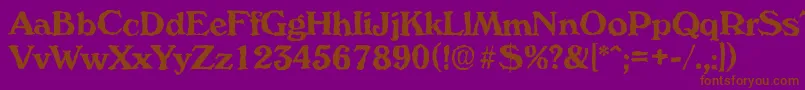 VeronarandomBold-fontti – ruskeat fontit violetilla taustalla