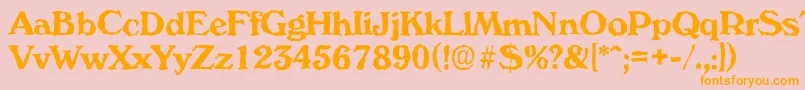 フォントVeronarandomBold – オレンジの文字がピンクの背景にあります。