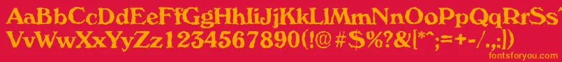 フォントVeronarandomBold – 赤い背景にオレンジの文字