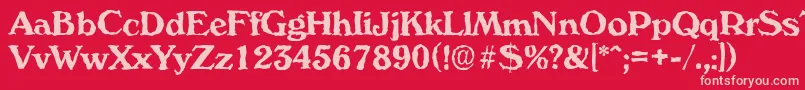 VeronarandomBold Font – Pink Fonts on Red Background