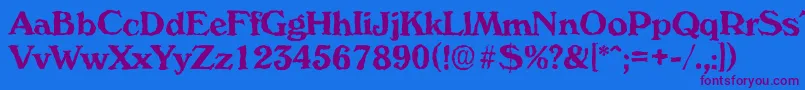 VeronarandomBold Font – Purple Fonts on Blue Background