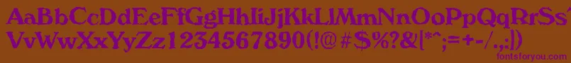 VeronarandomBold Font – Purple Fonts on Brown Background