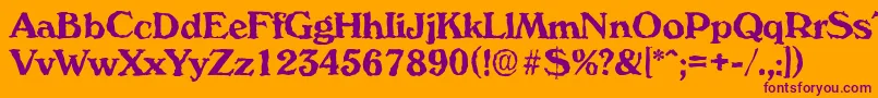 VeronarandomBold Font – Purple Fonts on Orange Background