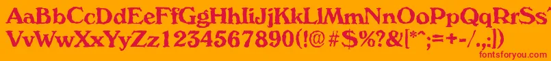 VeronarandomBold Font – Red Fonts on Orange Background