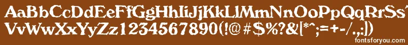 VeronarandomBold-fontti – valkoiset fontit ruskealla taustalla