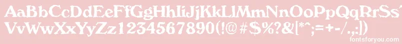 VeronarandomBold-fontti – valkoiset fontit vaaleanpunaisella taustalla