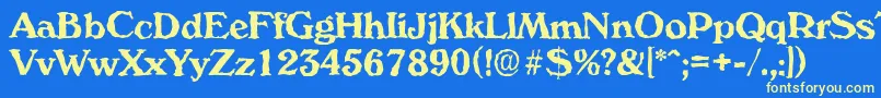 VeronarandomBold Font – Yellow Fonts on Blue Background