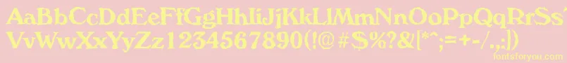Fonte VeronarandomBold – fontes amarelas em um fundo rosa