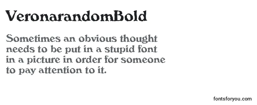 Review of the VeronarandomBold Font