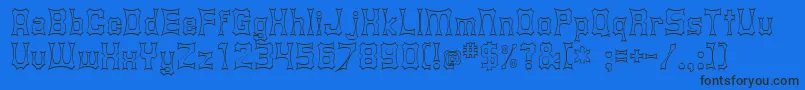 Shurkin-fontti – mustat fontit sinisellä taustalla