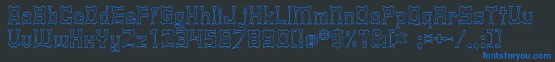 Shurkin Font – Blue Fonts on Black Background