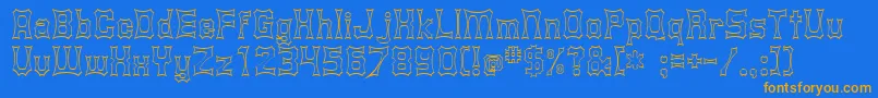 Shurkin Font – Orange Fonts on Blue Background