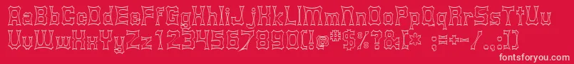 Shurkin-fontti – vaaleanpunaiset fontit punaisella taustalla