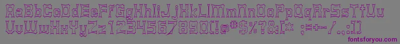 フォントShurkin – 紫色のフォント、灰色の背景