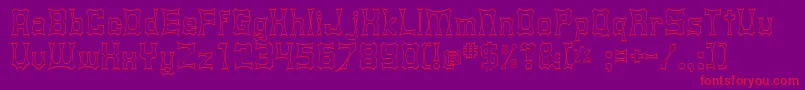 Shurkin-Schriftart – Rote Schriften auf violettem Hintergrund