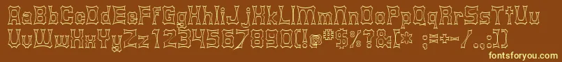 Shurkin Font – Yellow Fonts on Brown Background