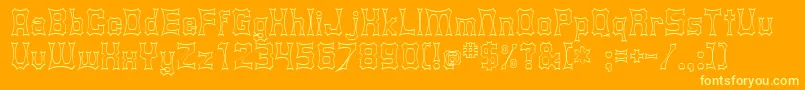 Shurkin Font – Yellow Fonts on Orange Background