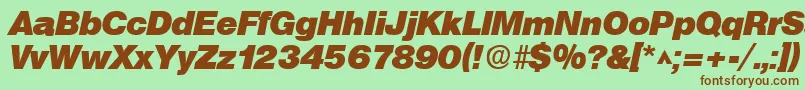 SanslhBoldItalic Font – Brown Fonts on Green Background