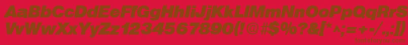 Police SanslhBoldItalic – polices brunes sur fond rouge