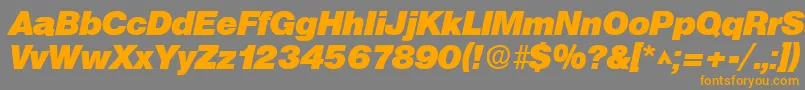 SanslhBoldItalic-Schriftart – Orangefarbene Schriften auf grauem Hintergrund