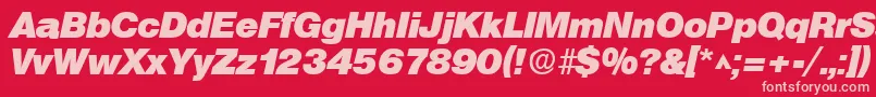 SanslhBoldItalic Font – Pink Fonts on Red Background