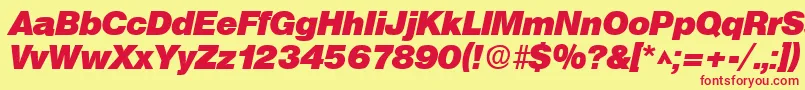 SanslhBoldItalic Font – Red Fonts on Yellow Background