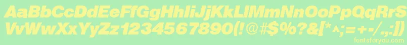 SanslhBoldItalic Font – Yellow Fonts on Green Background