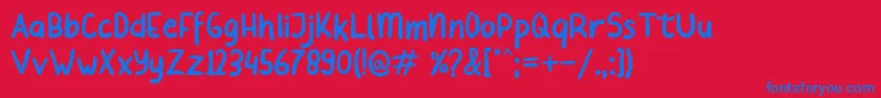 フォントBeliday – 赤い背景に青い文字