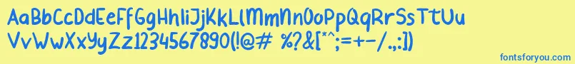 Beliday Font – Blue Fonts on Yellow Background
