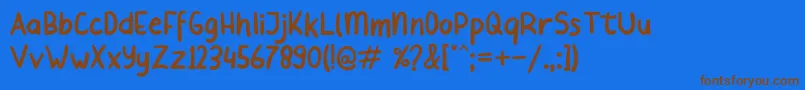 Beliday Font – Brown Fonts on Blue Background