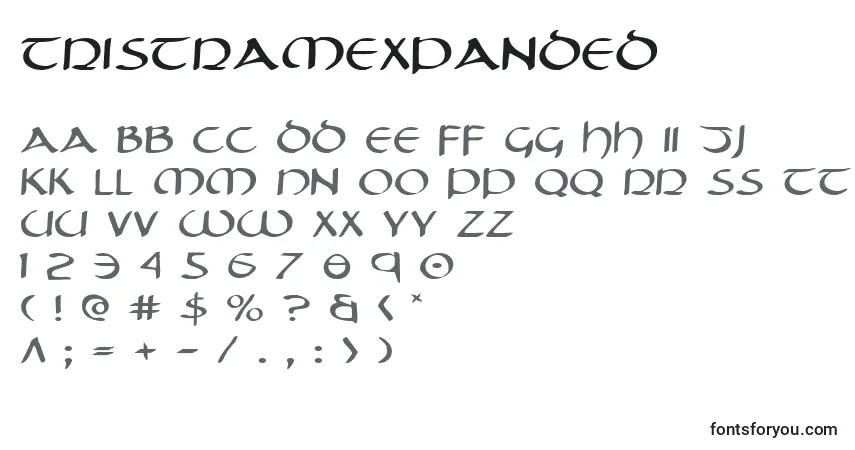 Czcionka TristramExpanded – alfabet, cyfry, specjalne znaki
