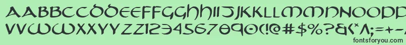 フォントTristramExpanded – 緑の背景に黒い文字