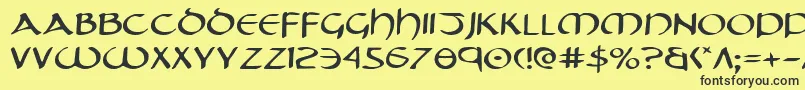 TristramExpanded Font – Black Fonts on Yellow Background