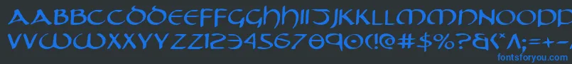 TristramExpanded Font – Blue Fonts on Black Background