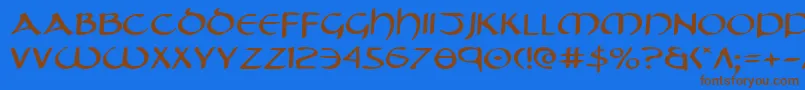 TristramExpanded Font – Brown Fonts on Blue Background