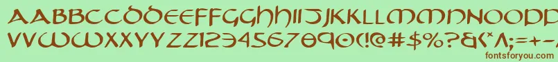 TristramExpanded Font – Brown Fonts on Green Background