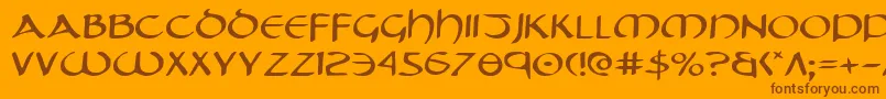 TristramExpanded Font – Brown Fonts on Orange Background