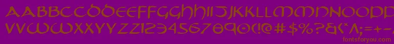 TristramExpanded Font – Brown Fonts on Purple Background