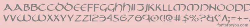 TristramExpanded Font – Gray Fonts on Pink Background