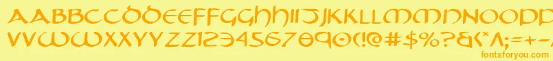 TristramExpanded Font – Orange Fonts on Yellow Background
