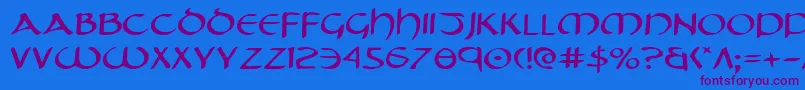 TristramExpanded Font – Purple Fonts on Blue Background