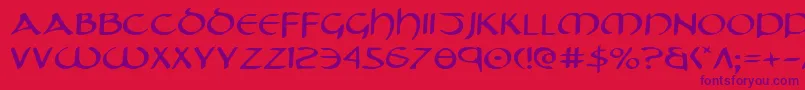TristramExpanded-fontti – violetit fontit punaisella taustalla