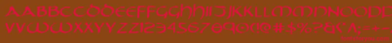TristramExpanded Font – Red Fonts on Brown Background