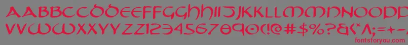Czcionka TristramExpanded – czerwone czcionki na szarym tle