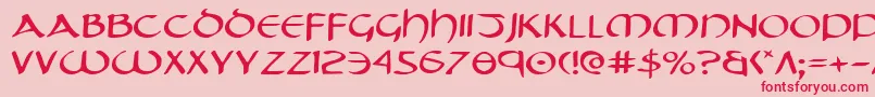 フォントTristramExpanded – ピンクの背景に赤い文字