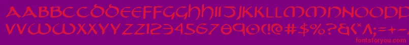 フォントTristramExpanded – 紫の背景に赤い文字