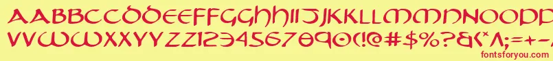 TristramExpanded Font – Red Fonts on Yellow Background